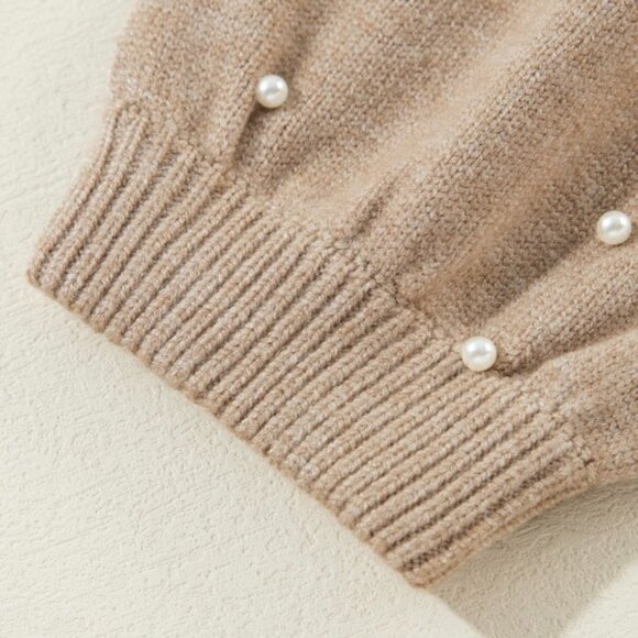 Light brown pearled sweater - Picture 7 of 9